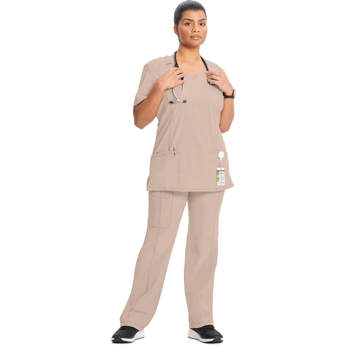 Infinity 2624A Scrubs Top Women's Round Neck Khaki