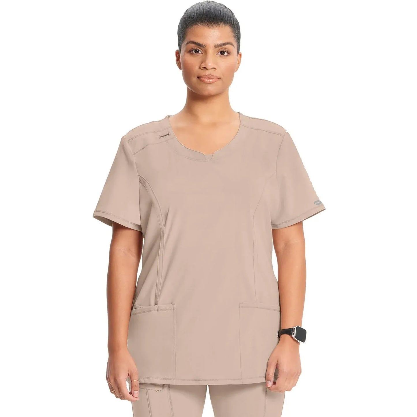 Infinity 2624A Scrubs Top Women's Round Neck Khaki