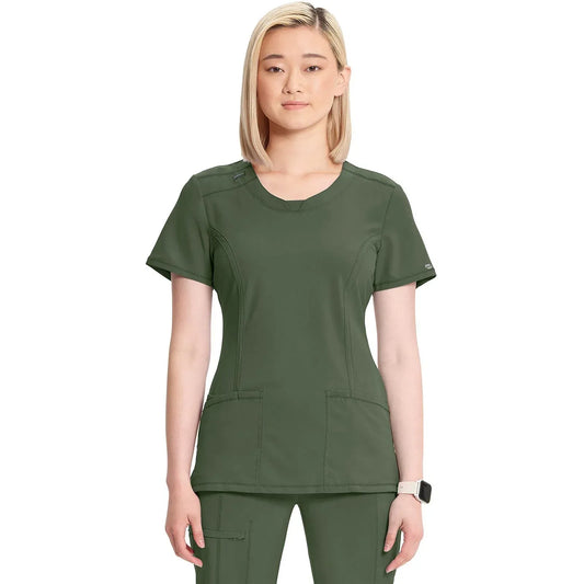 Infinity 2624A Scrubs Top Women's Round Neck Olive