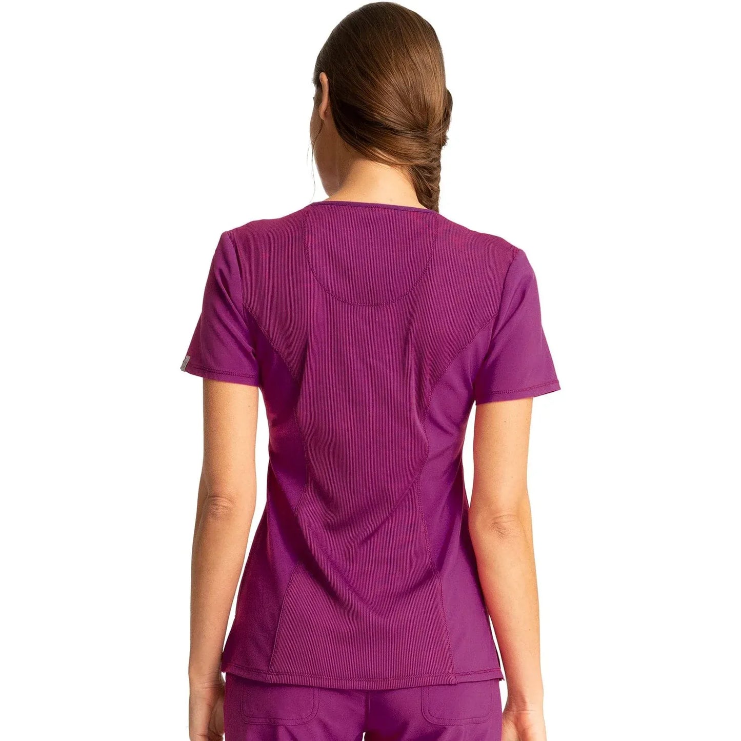 Infinity 2624A Scrubs Top Women's Round Neck Orchid Flower