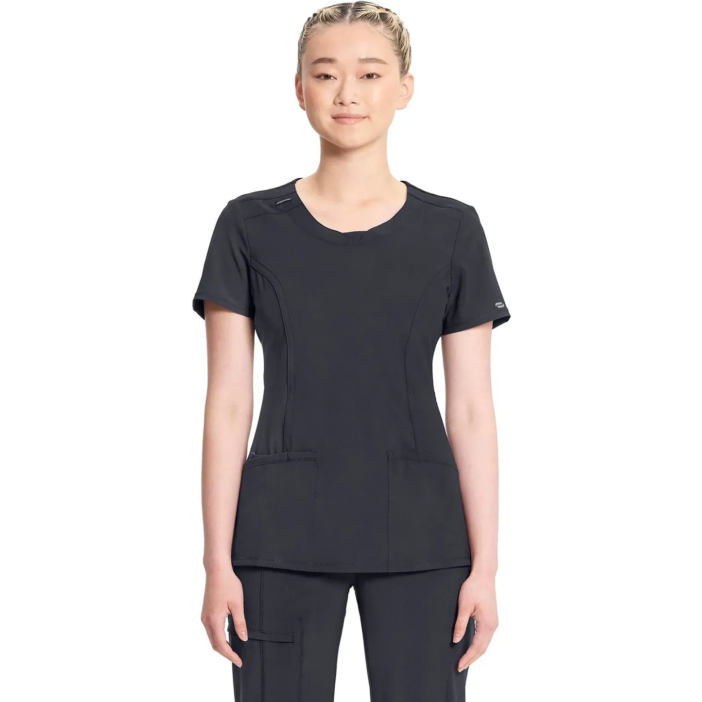 Infinity 2624A Scrubs Top Women's Round Neck Pewter