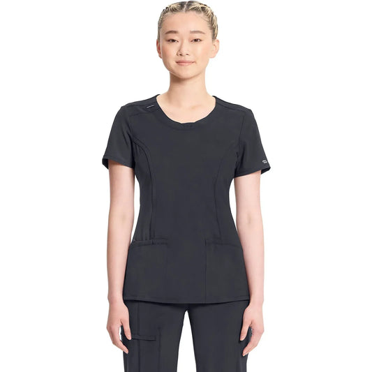 Infinity 2624A Scrubs Top Women's Round Neck Pewter