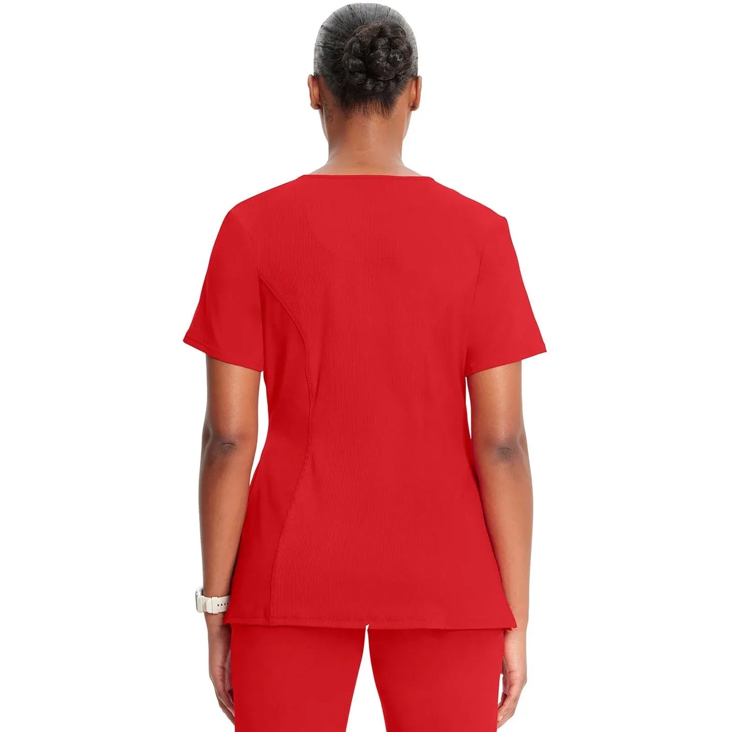 Infinity 2624A Scrubs Top Women's Round Neck Red
