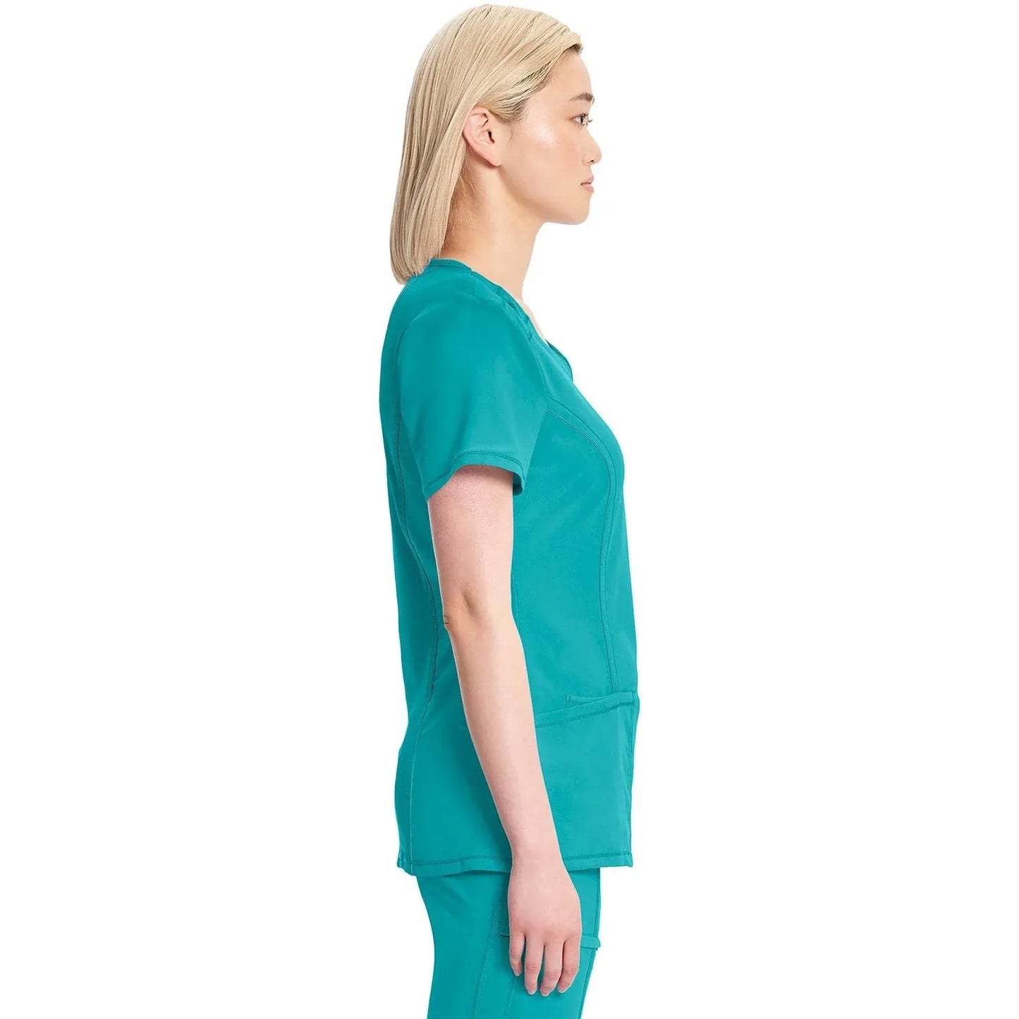 Infinity 2624A Scrubs Top Women's Round Neck Teal Blue