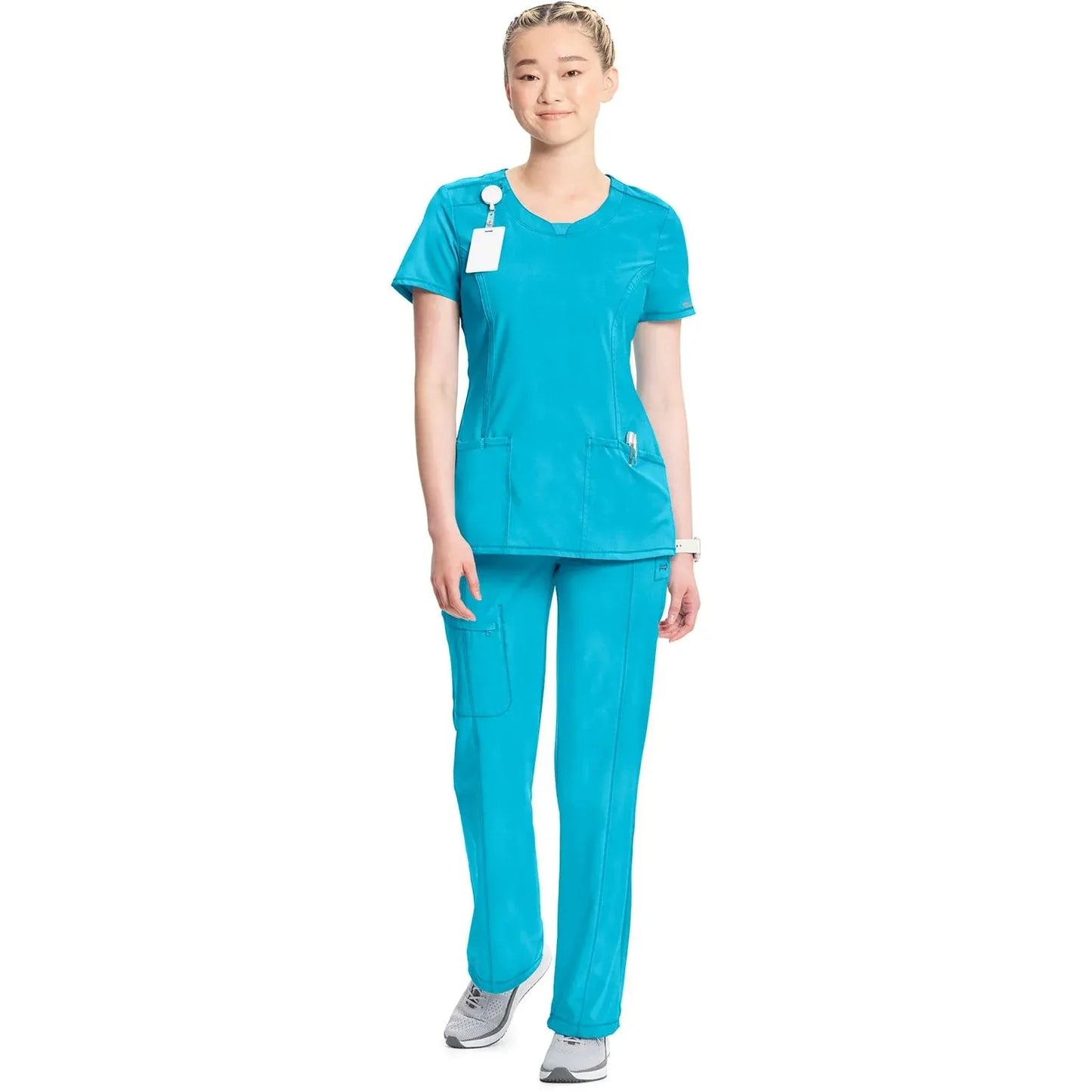 Infinity 2624A Scrubs Top Women's Round Neck Turquoise