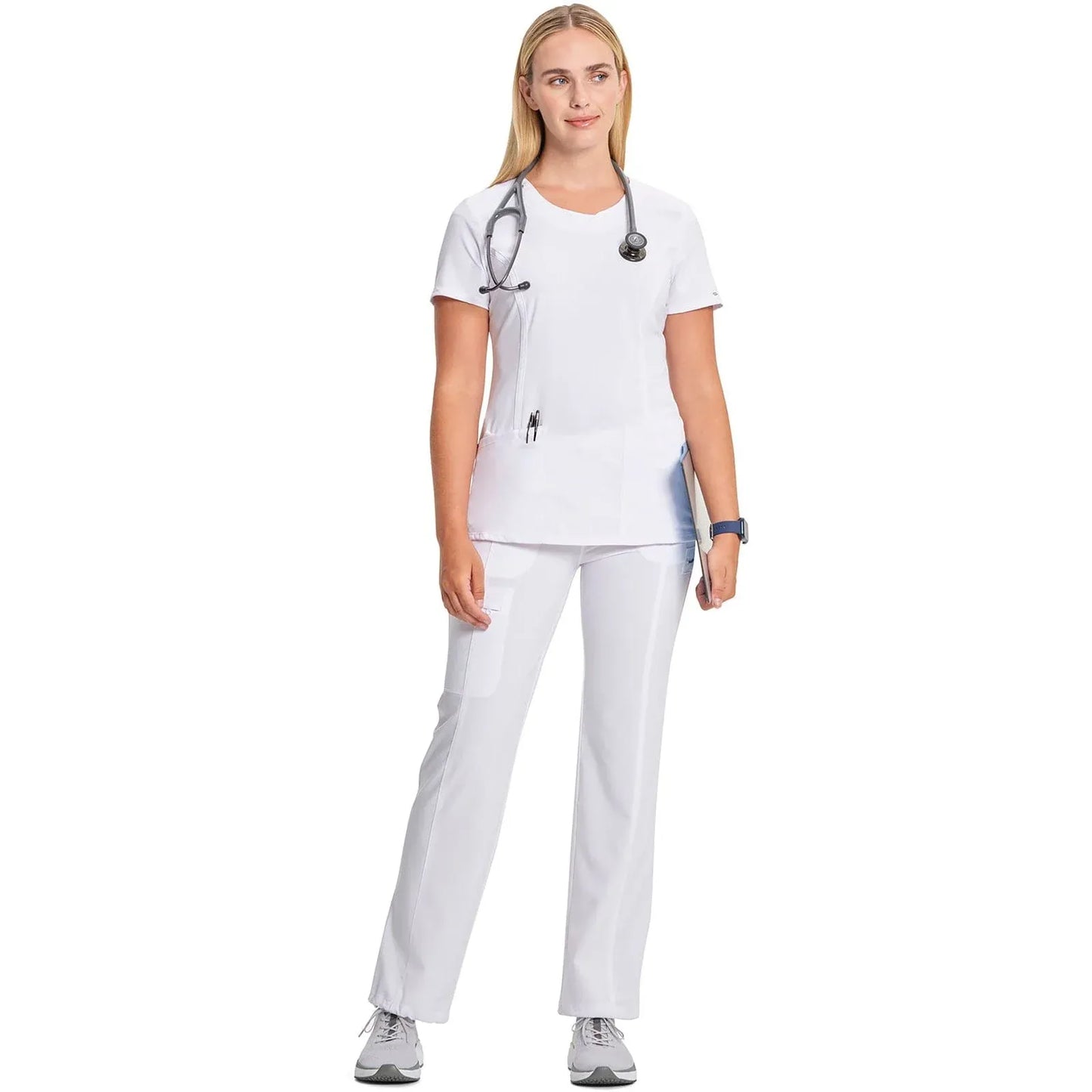Infinity 2624A Scrubs Top Women's Round Neck White