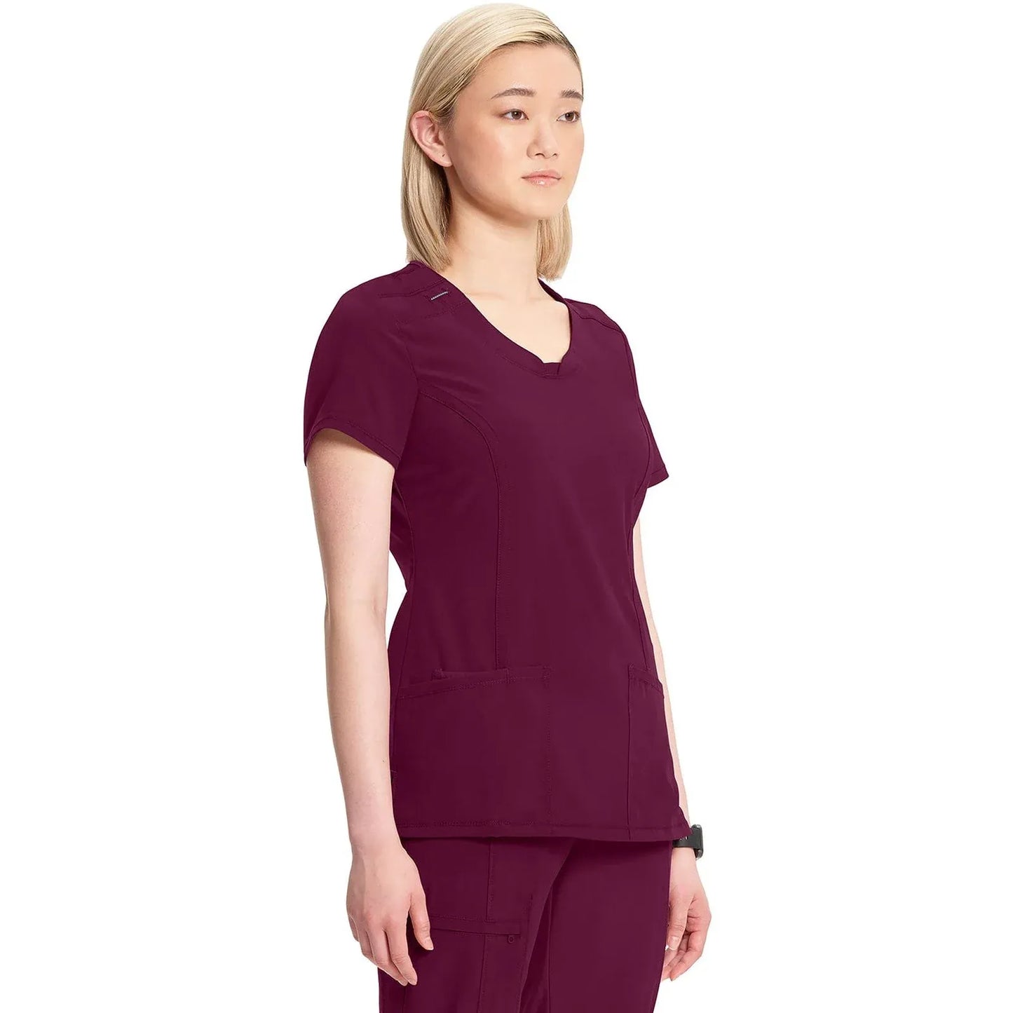 Infinity 2624A Scrubs Top Women's Round Neck Wine