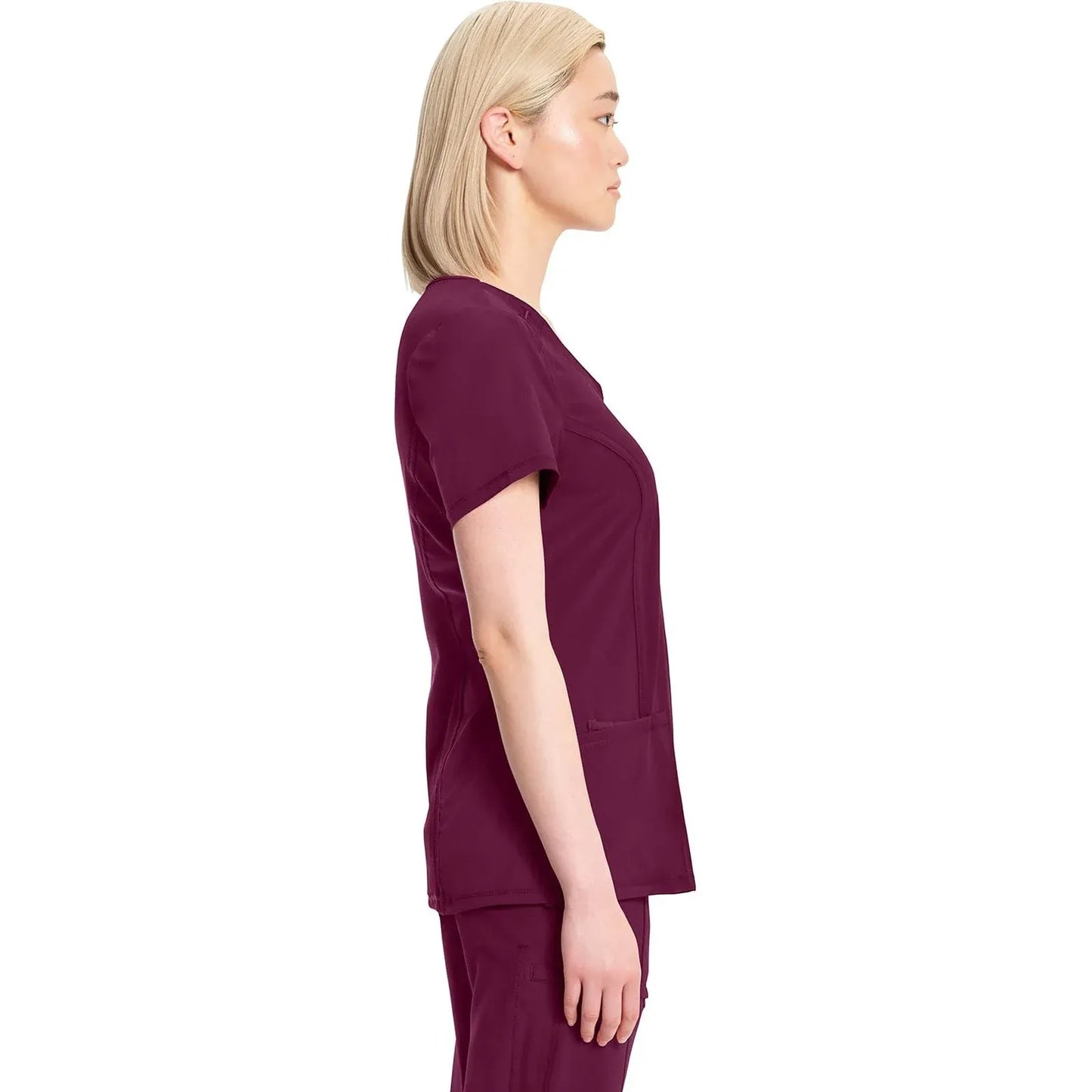 Infinity 2624A Scrubs Top Women's Round Neck Wine