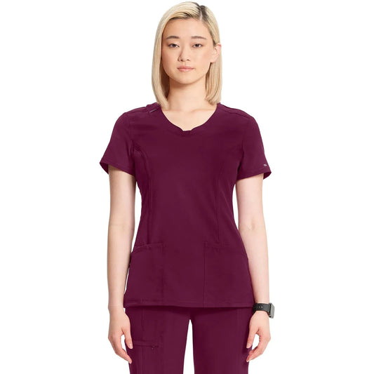 Infinity 2624A Scrubs Top Women's Round Neck Wine