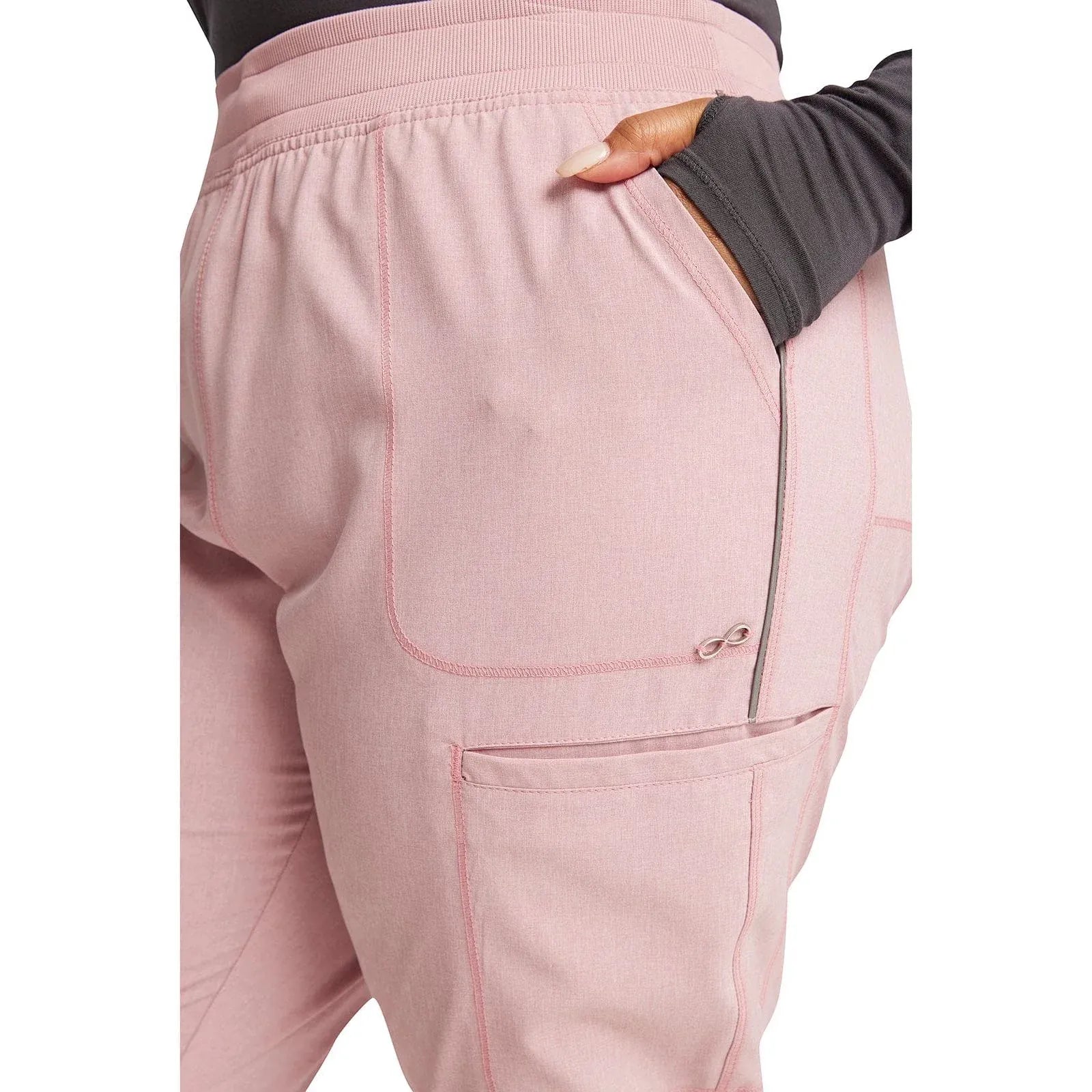 Cherokee Scrubs Pants Infinity Scrubs Jogger Pants Frosted Rose Heather