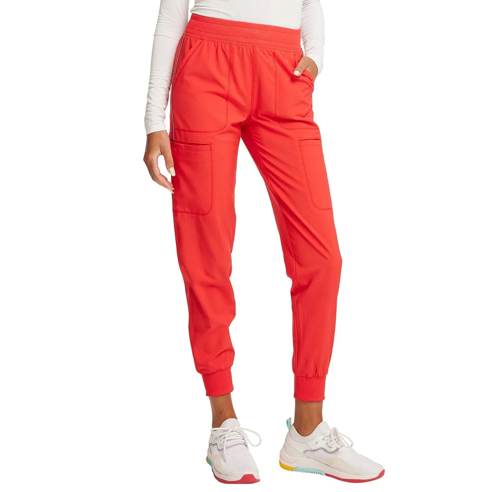 Cherokee Scrubs Pants Infinity Scrubs Jogger Pants Rooftop Red