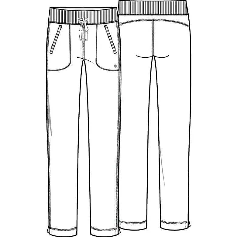 Cherokee Scrubs Pants M / Short Leg Cherokee Infinity CK100A Scrubs Pants Womens Mid Rise Tapered Leg Drawstring Wine