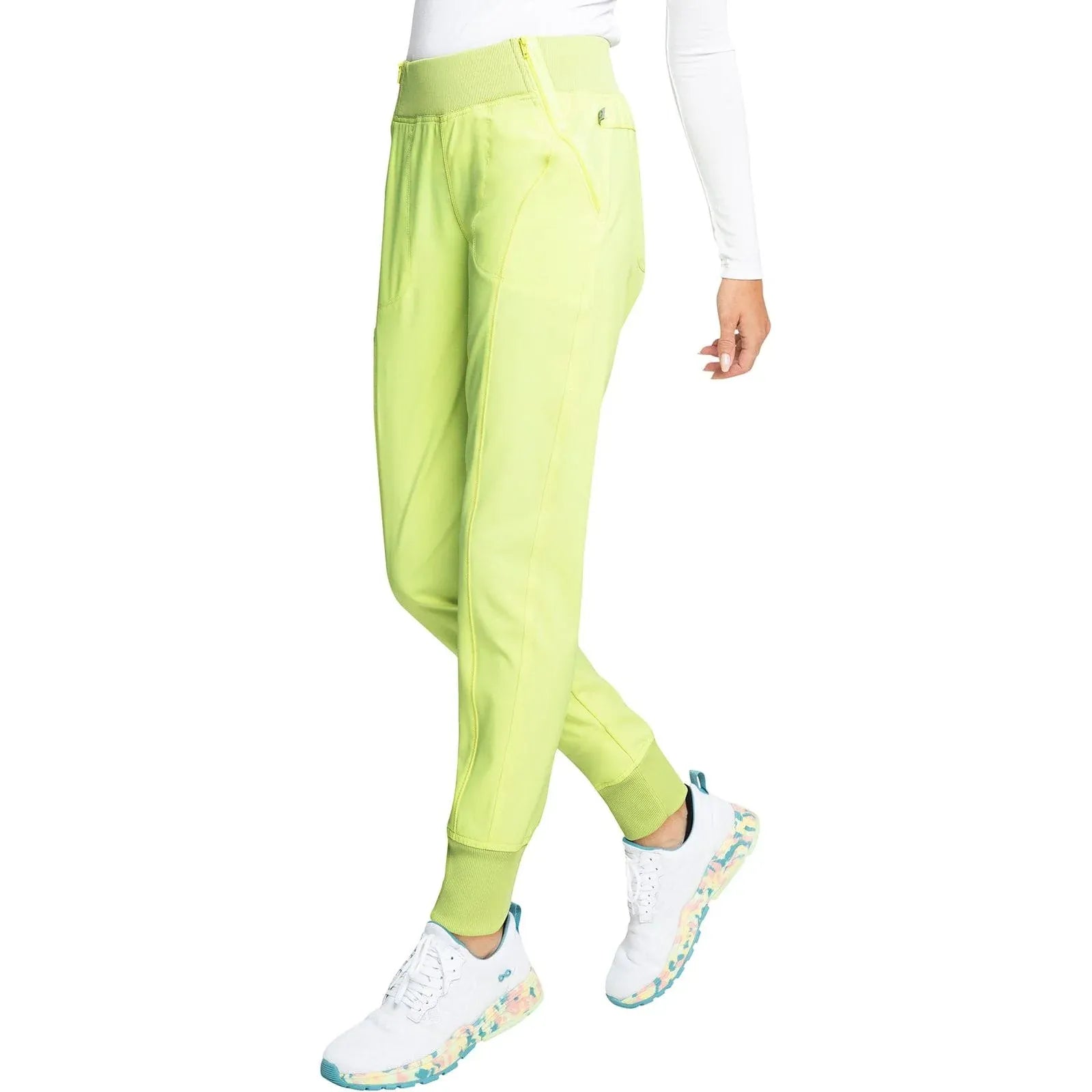 Cherokee Scrubs Pants Cherokee Infinity CK110A Scrubs Jogger Pant Women Lime Creme