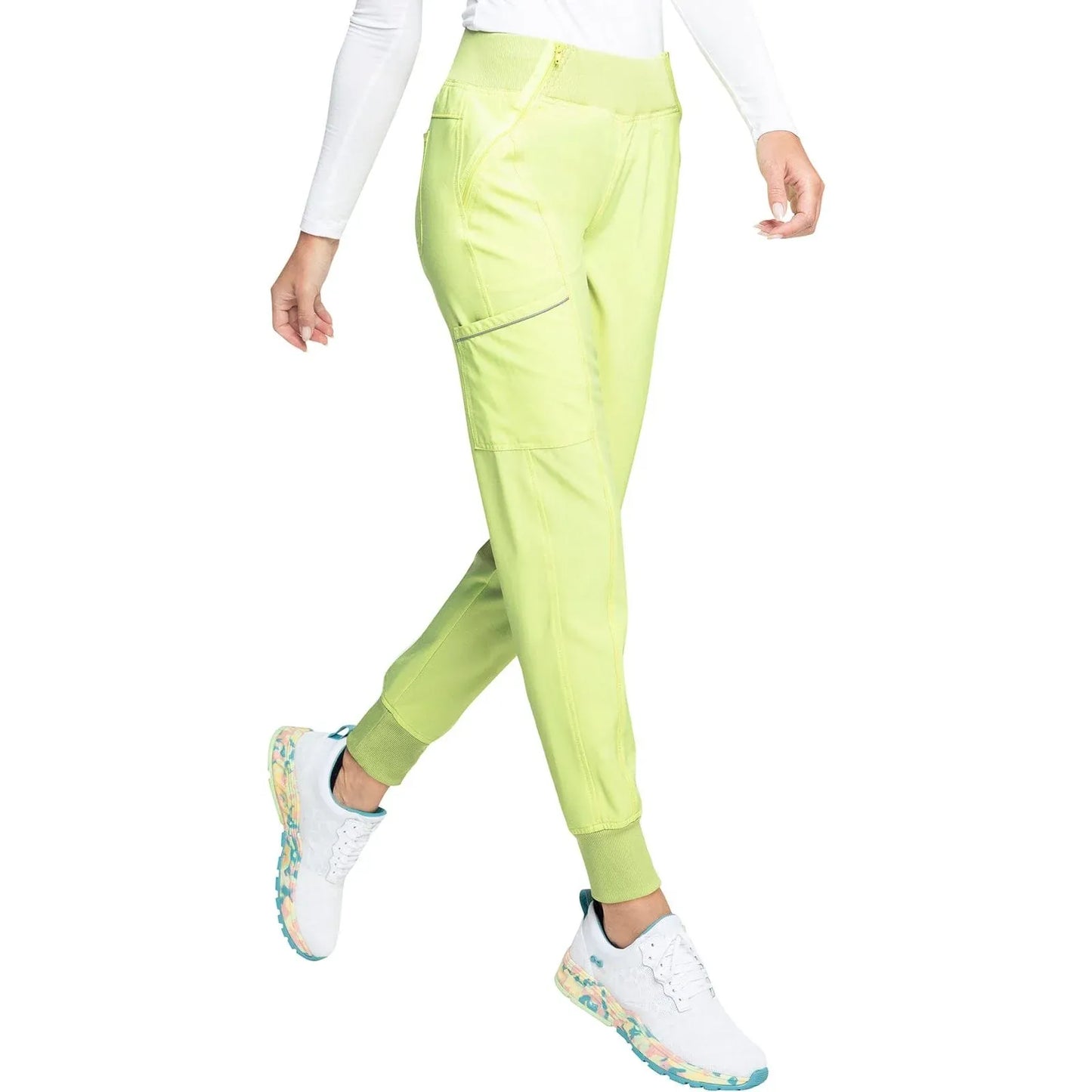 Cherokee Scrubs Pants Cherokee Infinity CK110A Scrubs Jogger Pant Women Lime Creme