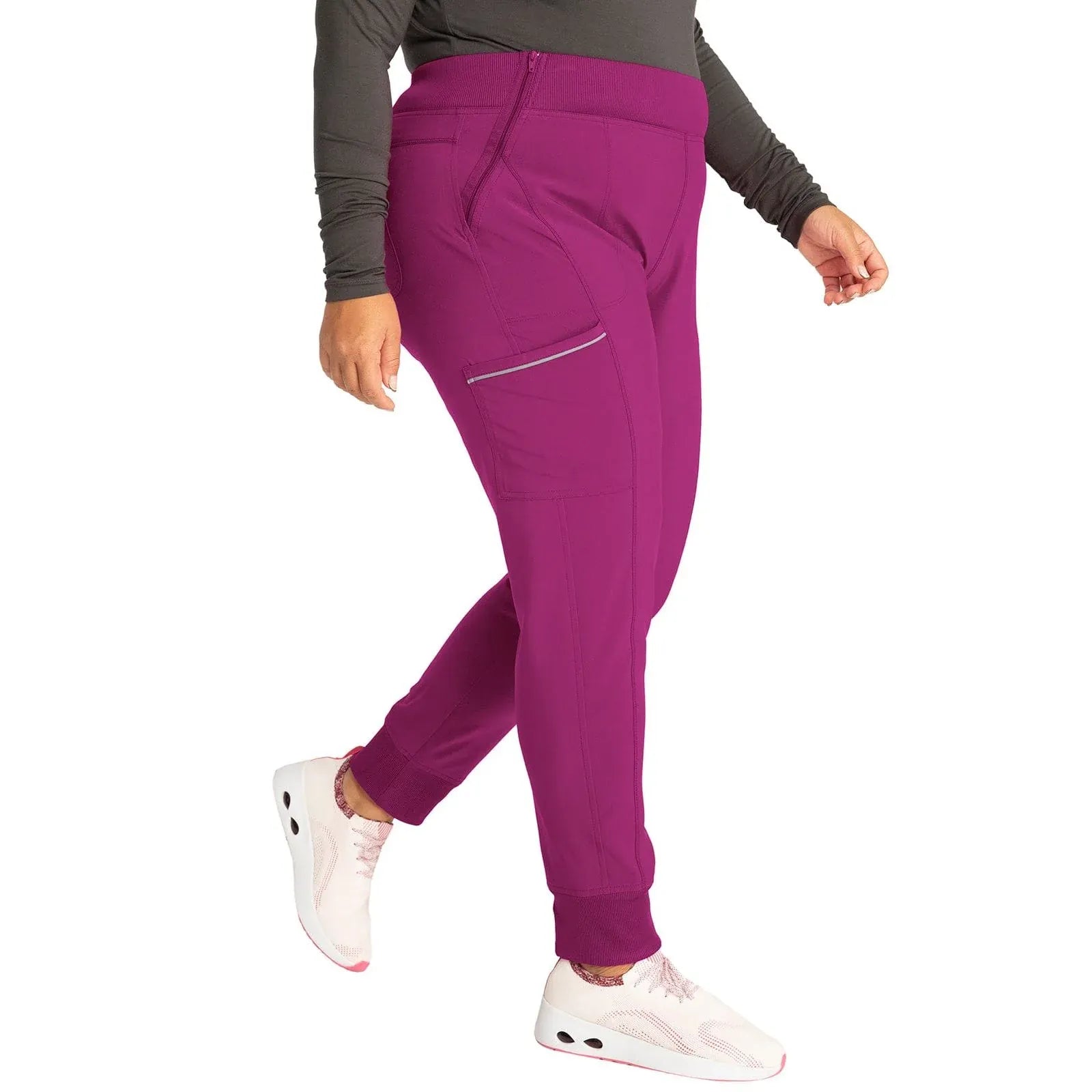 Cherokee Scrubs Pants Cherokee Infinity CK110A Scrubs Jogger Pant Women Orchid Flower