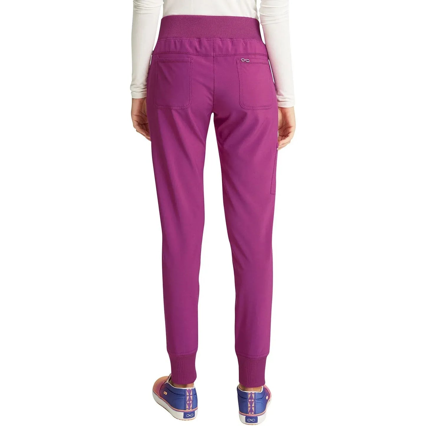 Cherokee Scrubs Pants Cherokee Infinity CK110A Scrubs Jogger Pant Women Orchid Flower