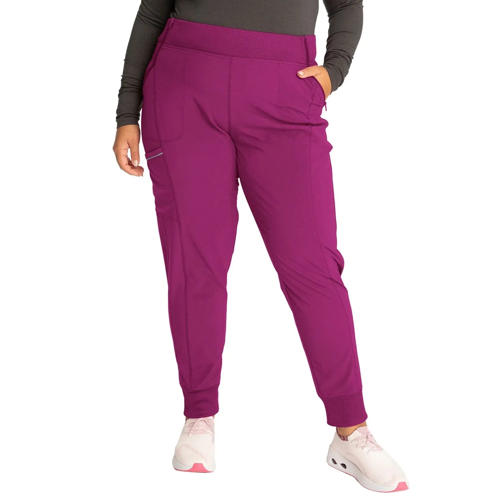 Cherokee Scrubs Pants Cherokee Infinity CK110A Scrubs Jogger Pant Women Orchid Flower