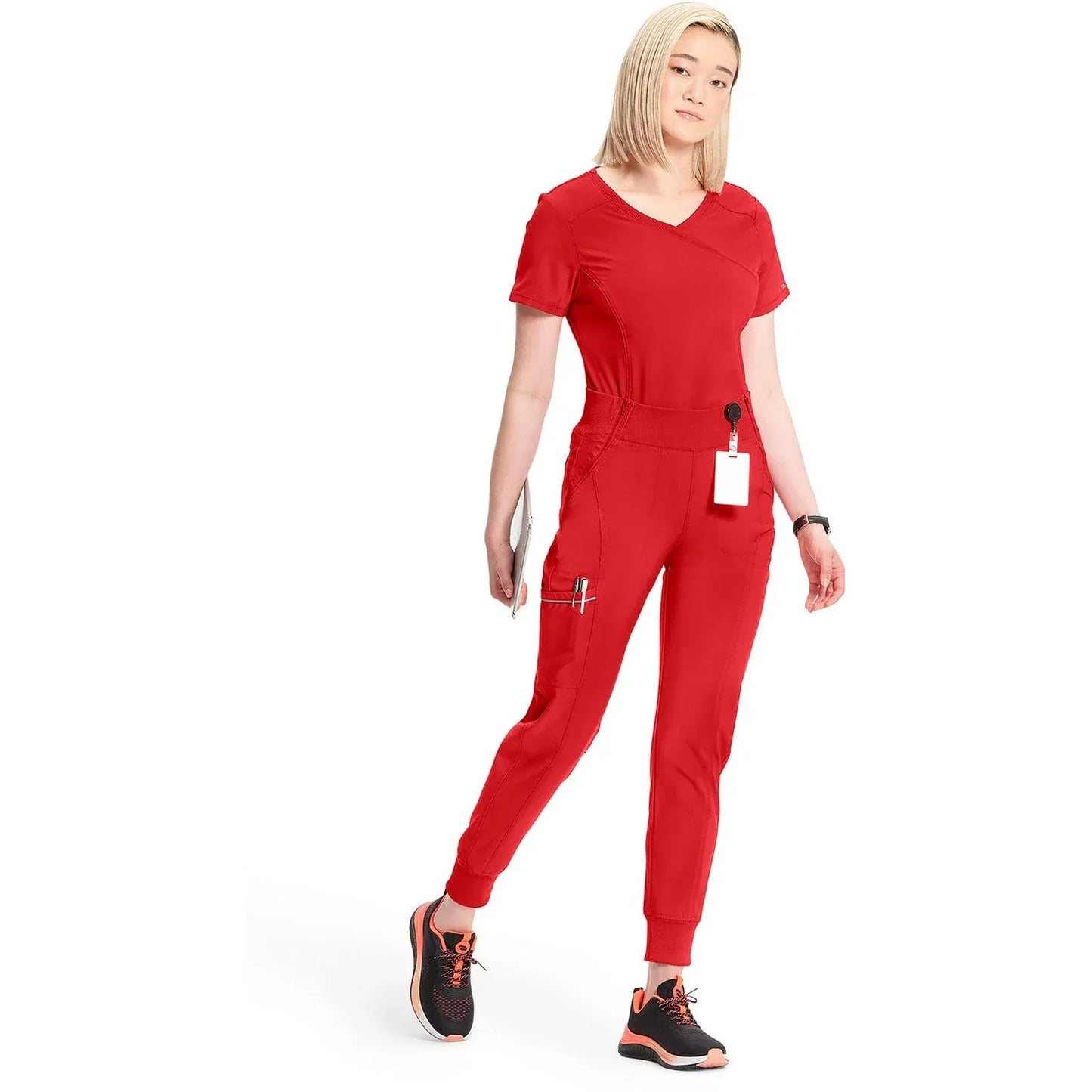 Cherokee Scrubs Pants Cherokee Infinity CK110A Scrubs Jogger Pant Women Red