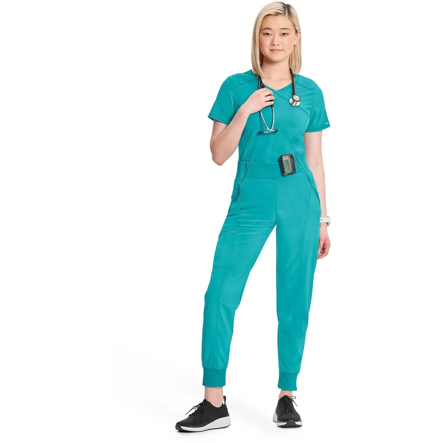 Cherokee Scrubs Pants Cherokee Infinity CK110A Scrubs Pant Jogger Women Teal Blue