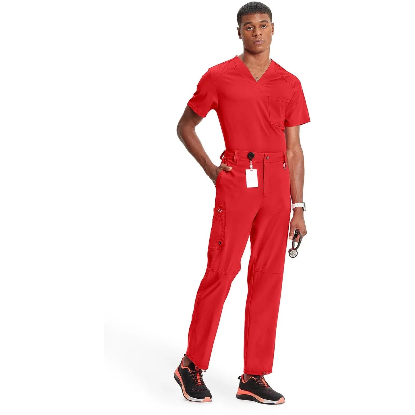Infinity CK200A Scrubs Pants Mens Fly Front Red