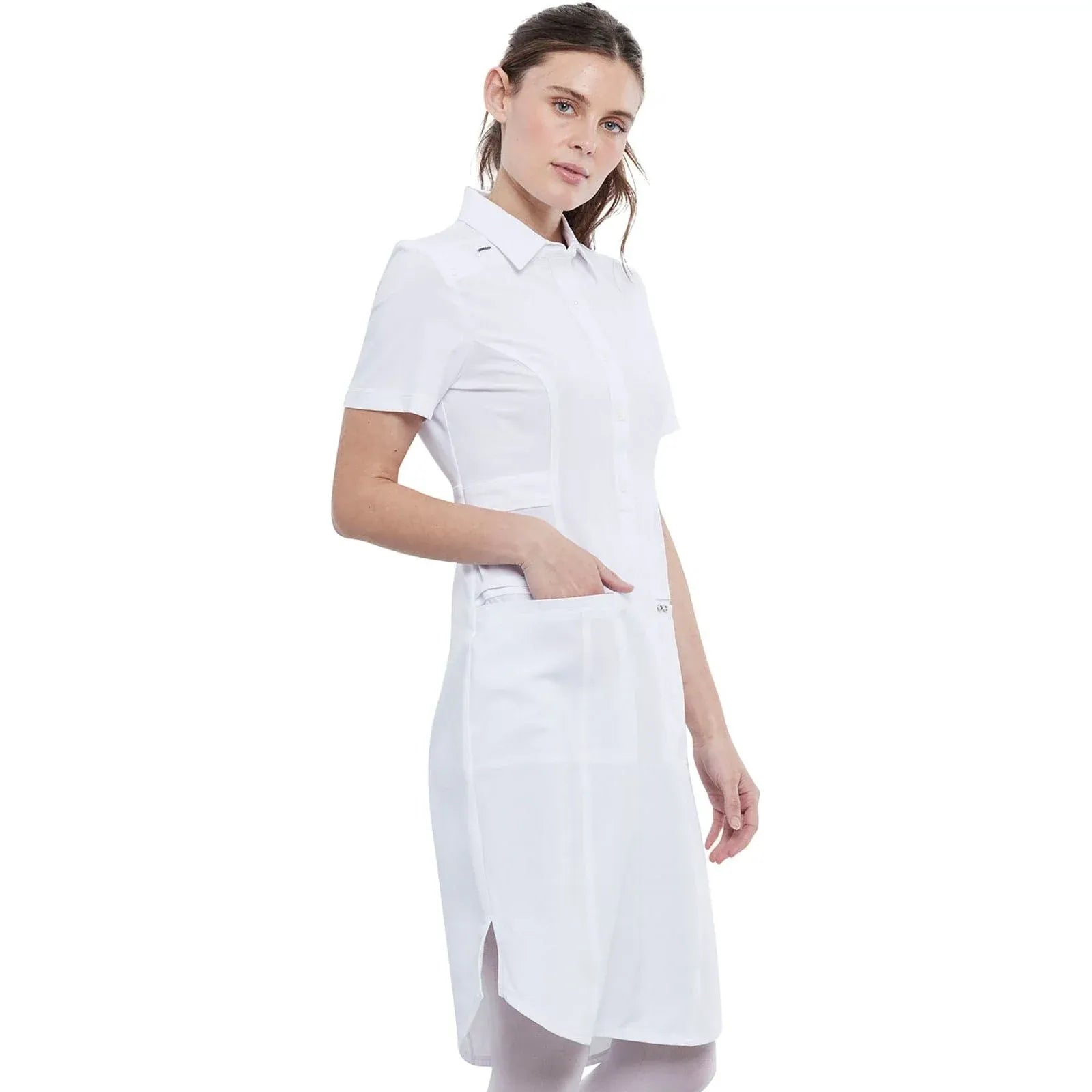 Infinity Infinity CK510A Button Front Dress White