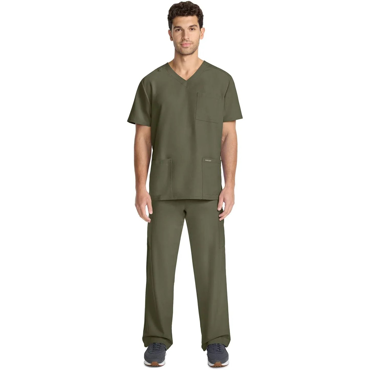 Infinity CK910A Scrubs Top Mens V-Neck Olive