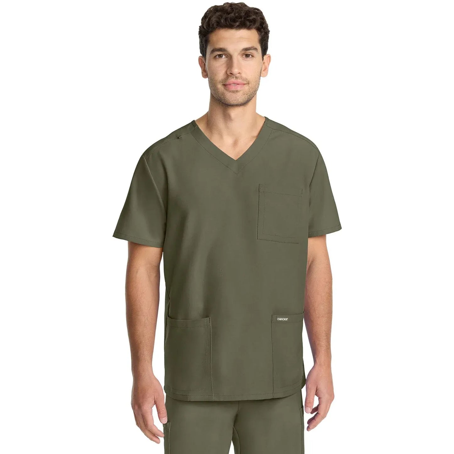 Infinity CK910A Scrubs Top Mens V-Neck Olive