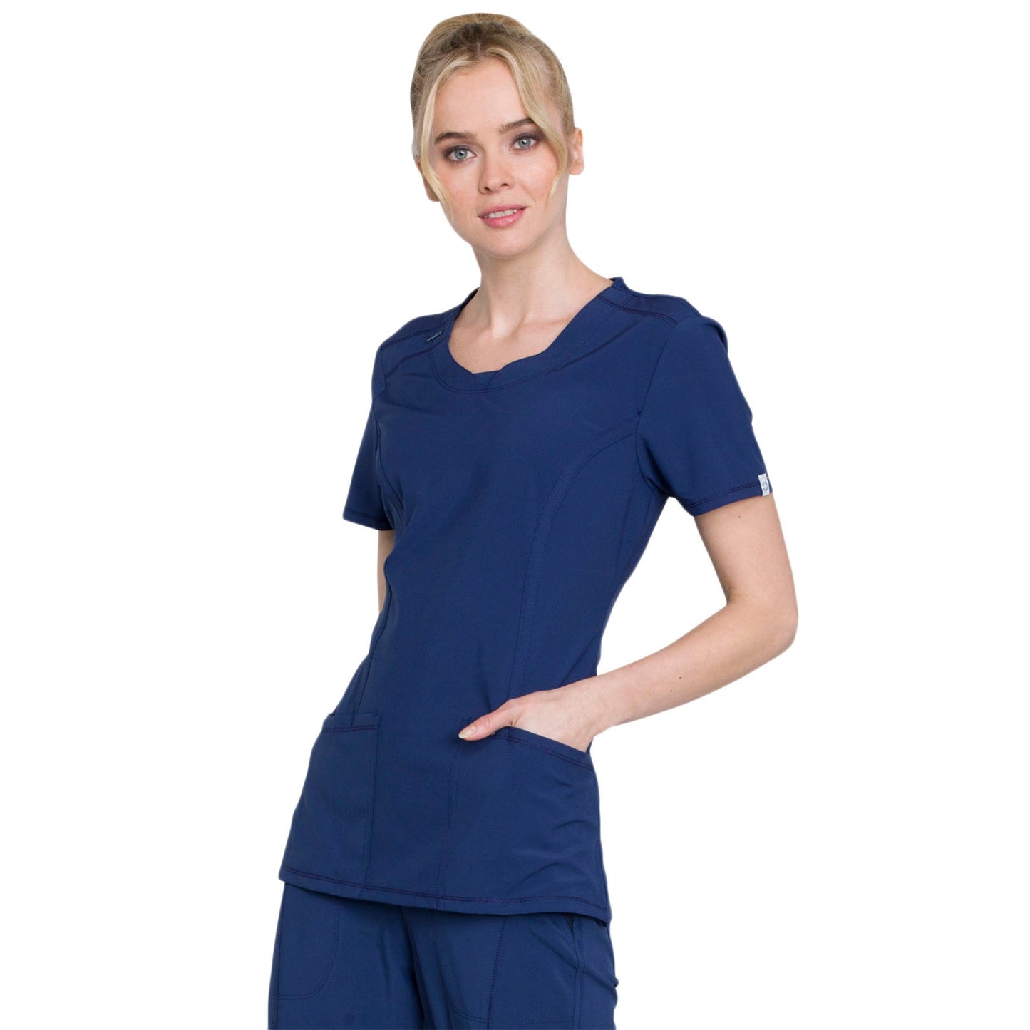Infinity 2624A Scrubs Top Women's Round Neck Navy