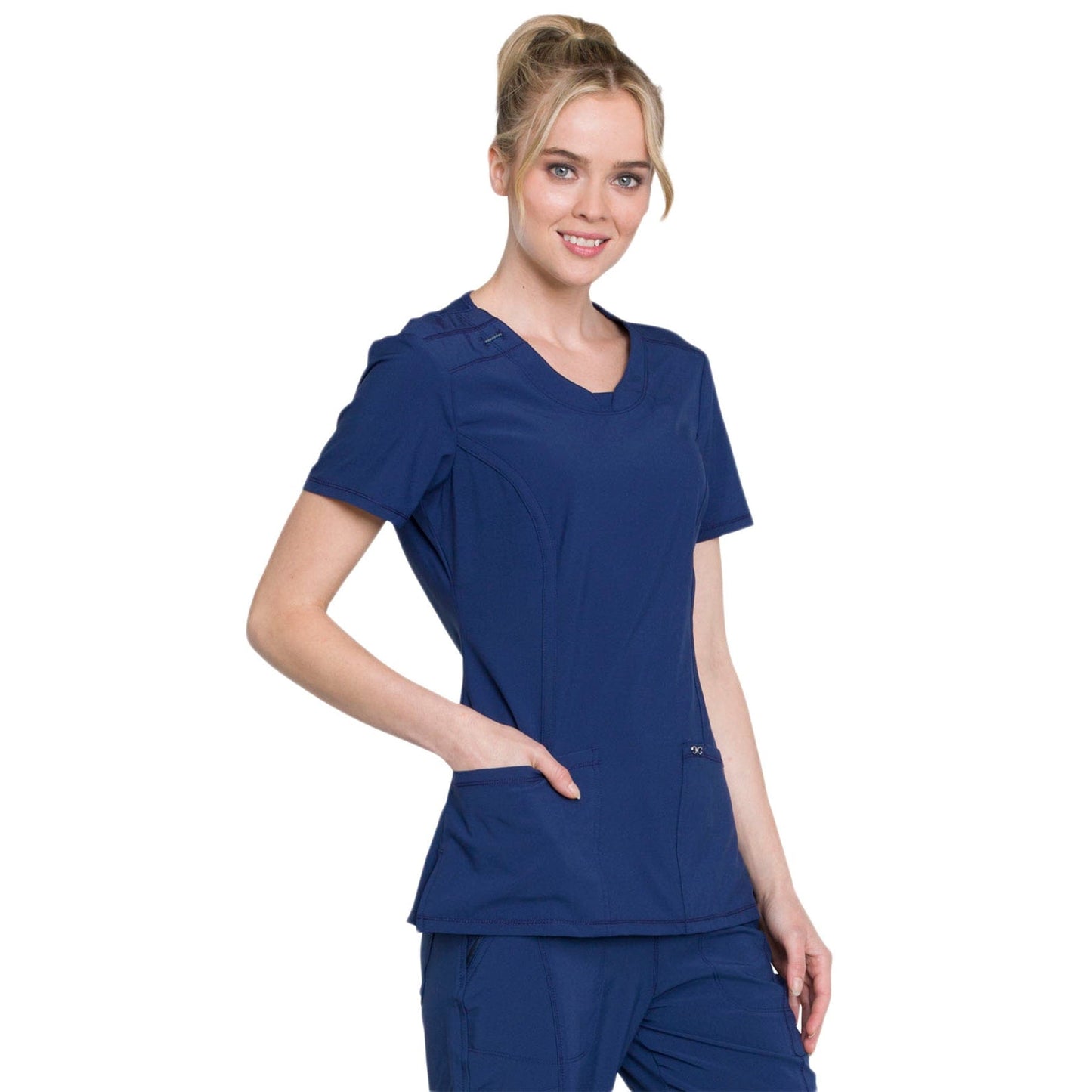 Infinity 2624A Scrubs Top Women's Round Neck Navy