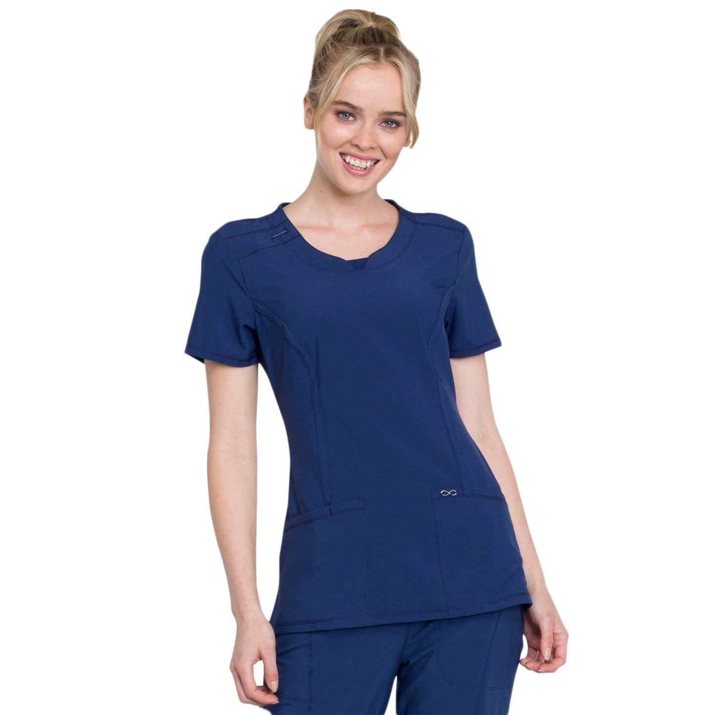 Infinity 2624A Scrubs Top Women's Round Neck Navy