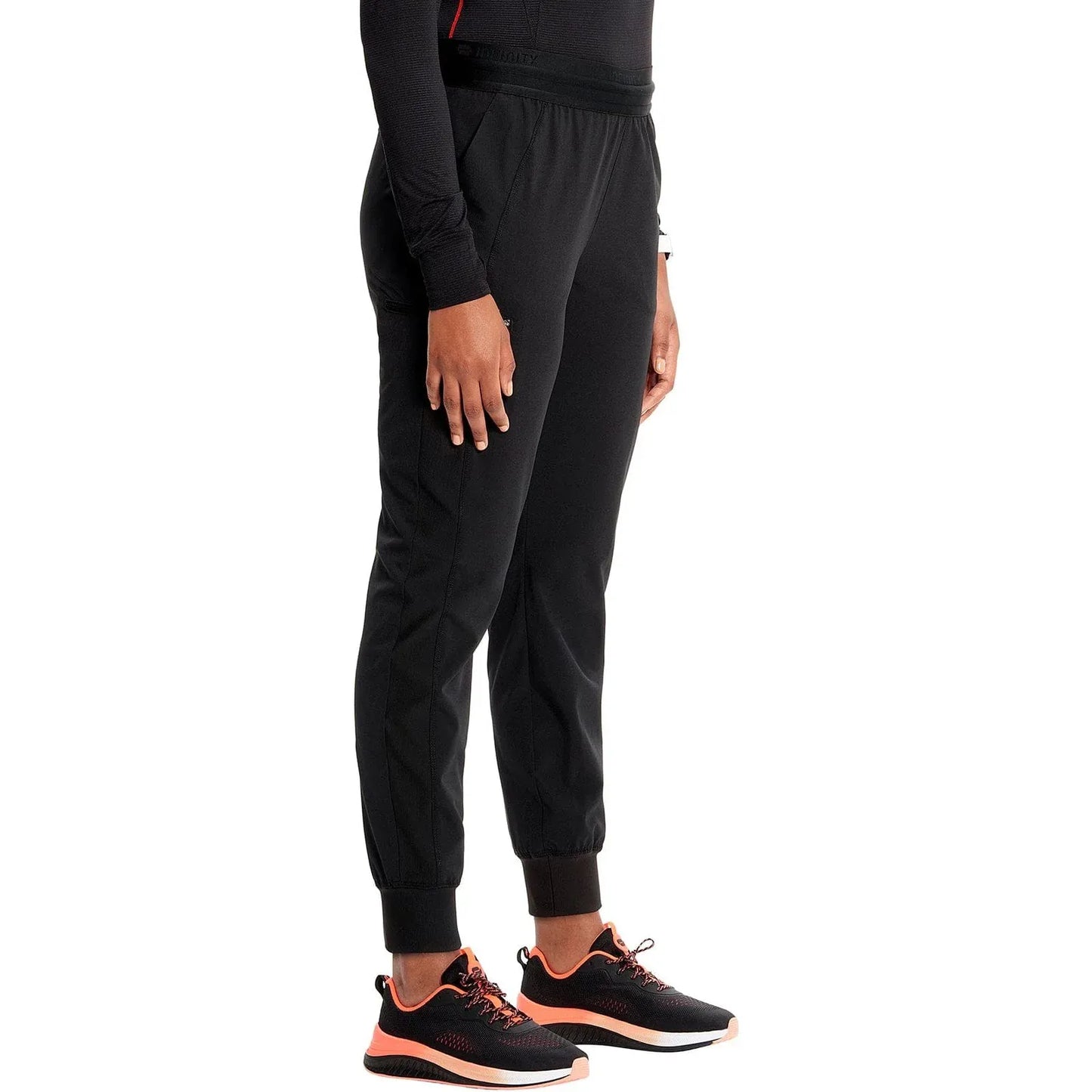 Infinity Scrubs Pants Infinity IN122A Mid Rise Jogger Women Scrubs Pant Black