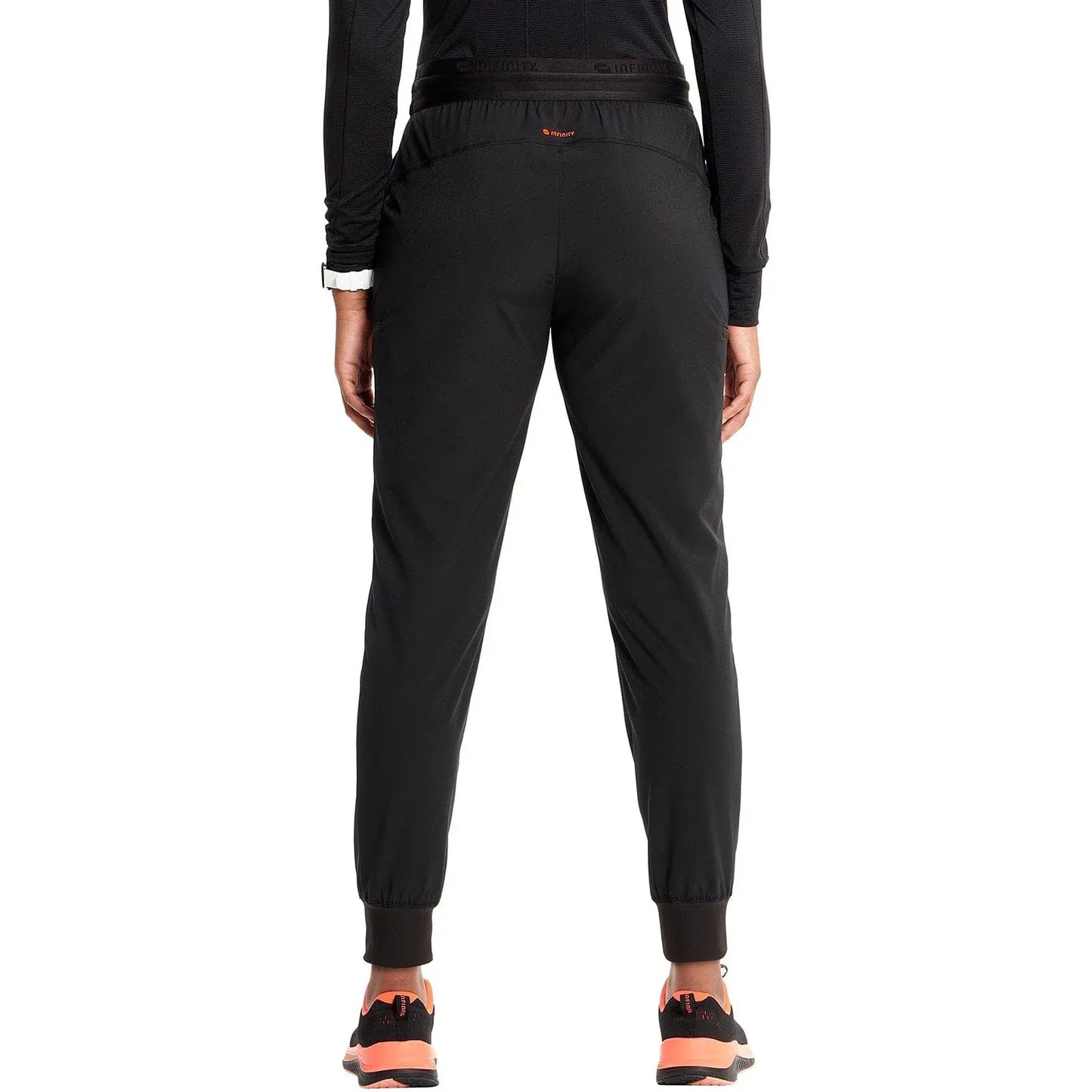 Infinity Scrubs Pants Infinity IN122A Mid Rise Jogger Women Scrubs Pant Black