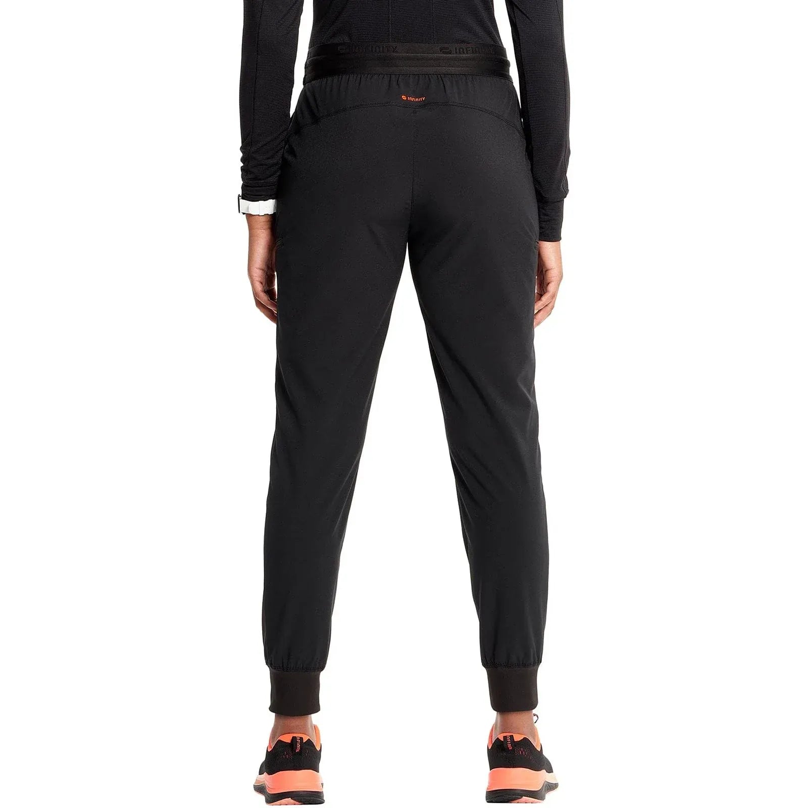 Infinity Scrubs Pants Infinity IN122A Mid Rise Jogger Women Scrubs Pant Black