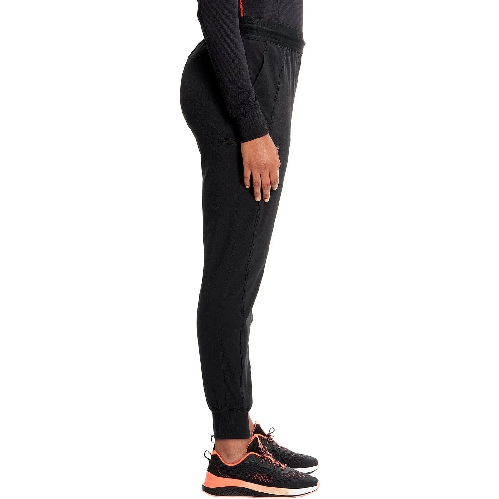 Infinity Scrubs Pants Infinity IN122A Mid Rise Jogger Women Scrubs Pant Black