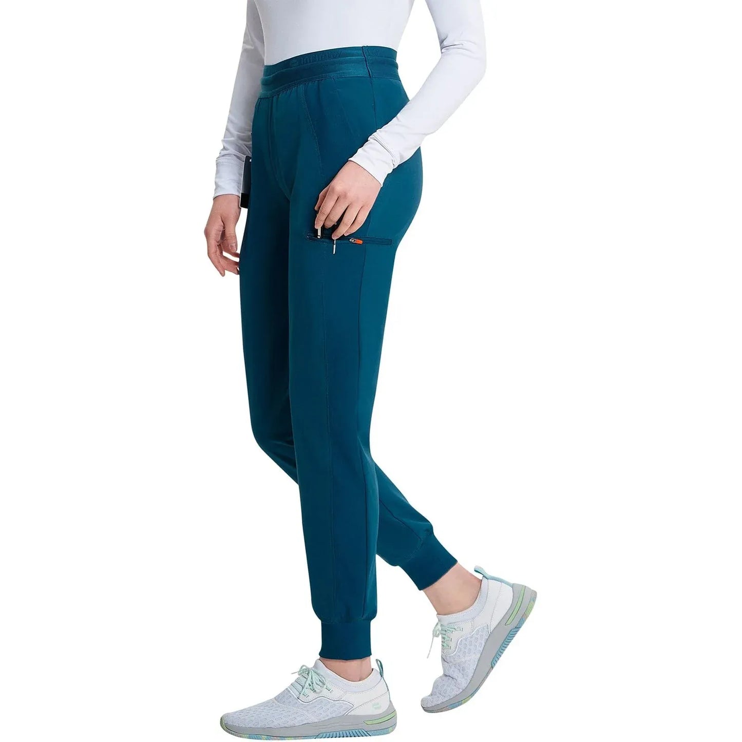 Infinity GNR8 IN122A Mid Rise Jogger Women Scrubs Pant Caribbean Blue