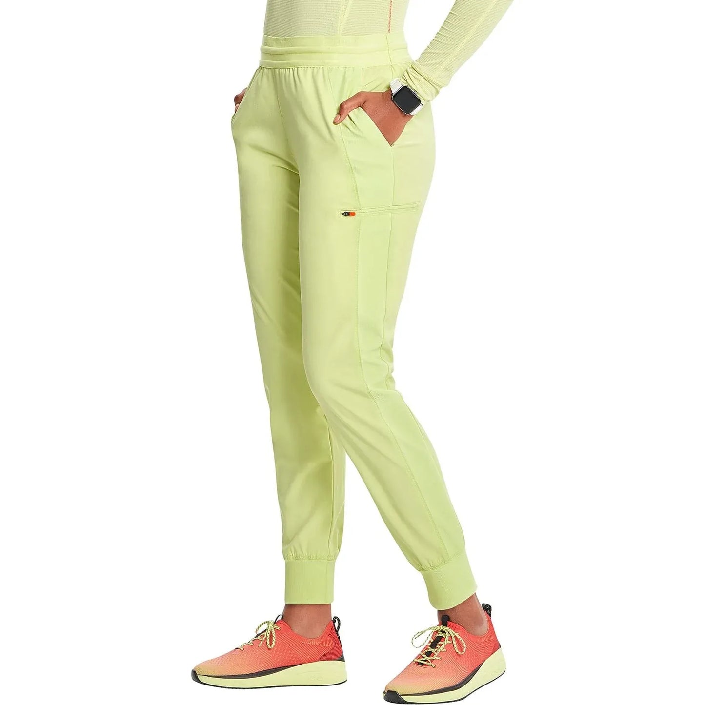 Infinity Scrubs Pants Infinity IN122A Mid Rise Jogger Women Scrubs Pant Green Energy