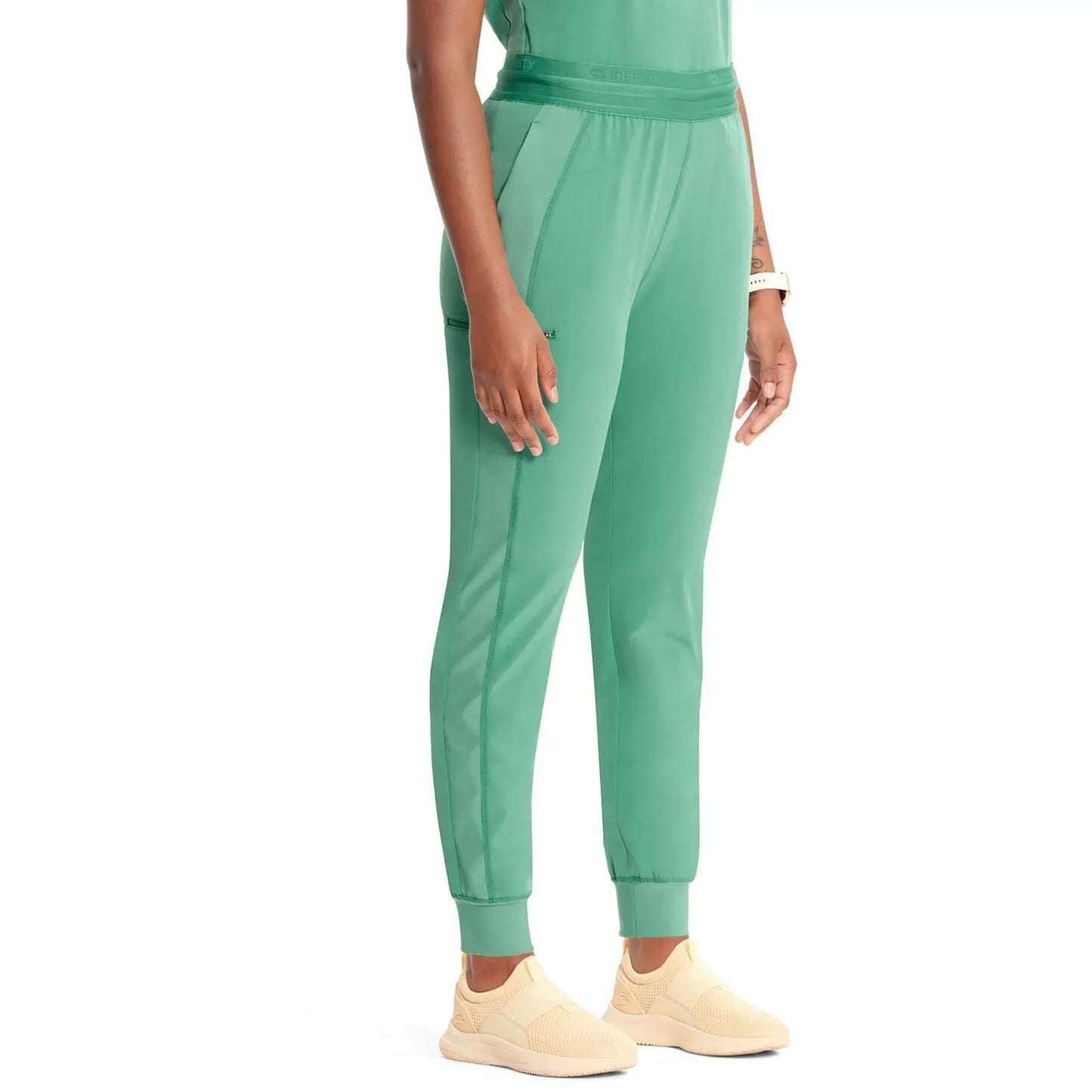 Infinity Scrubs Pants Infinity IN122A Mid Rise Jogger Women Scrubs Pant Matcha Latte