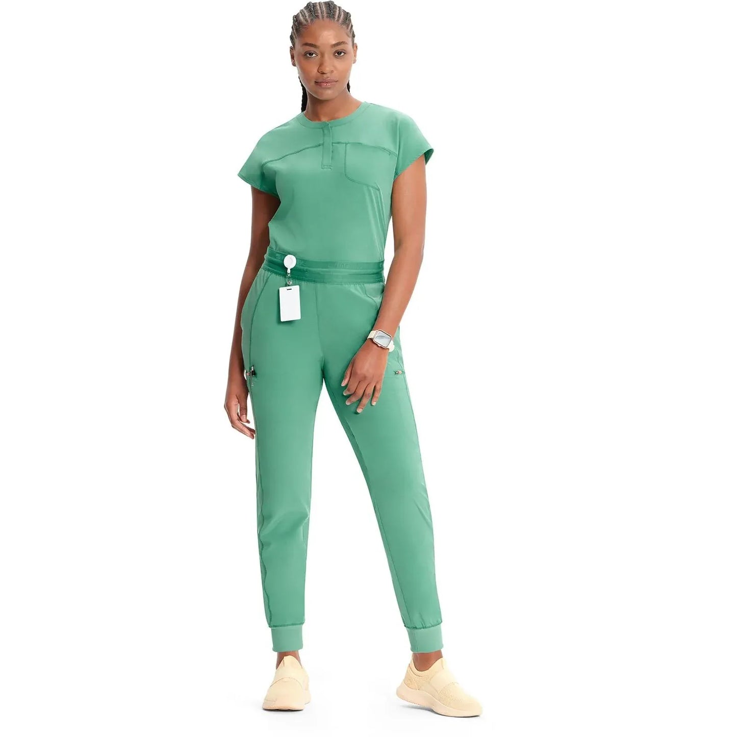 Infinity Scrubs Pants Infinity IN122A Mid Rise Jogger Women Scrubs Pant Matcha Latte