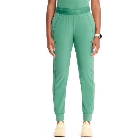 Infinity Scrubs Pants L Infinity IN122A Mid Rise Jogger Women Scrubs Pant Matcha Latte