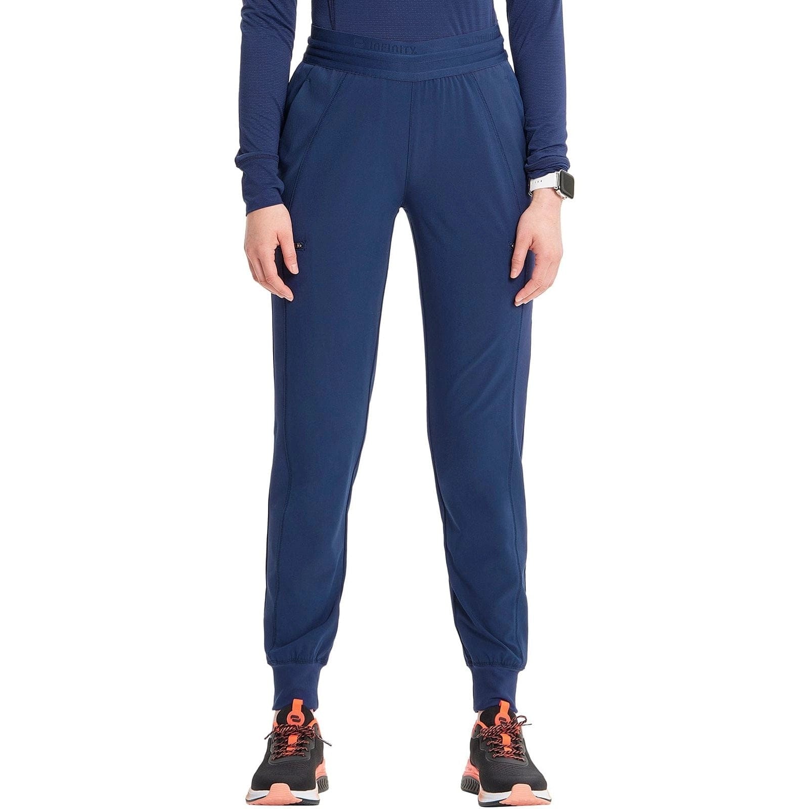 Infinity Scrubs Pants Infinity IN122A Mid Rise Jogger Women Scrubs Pant Navy