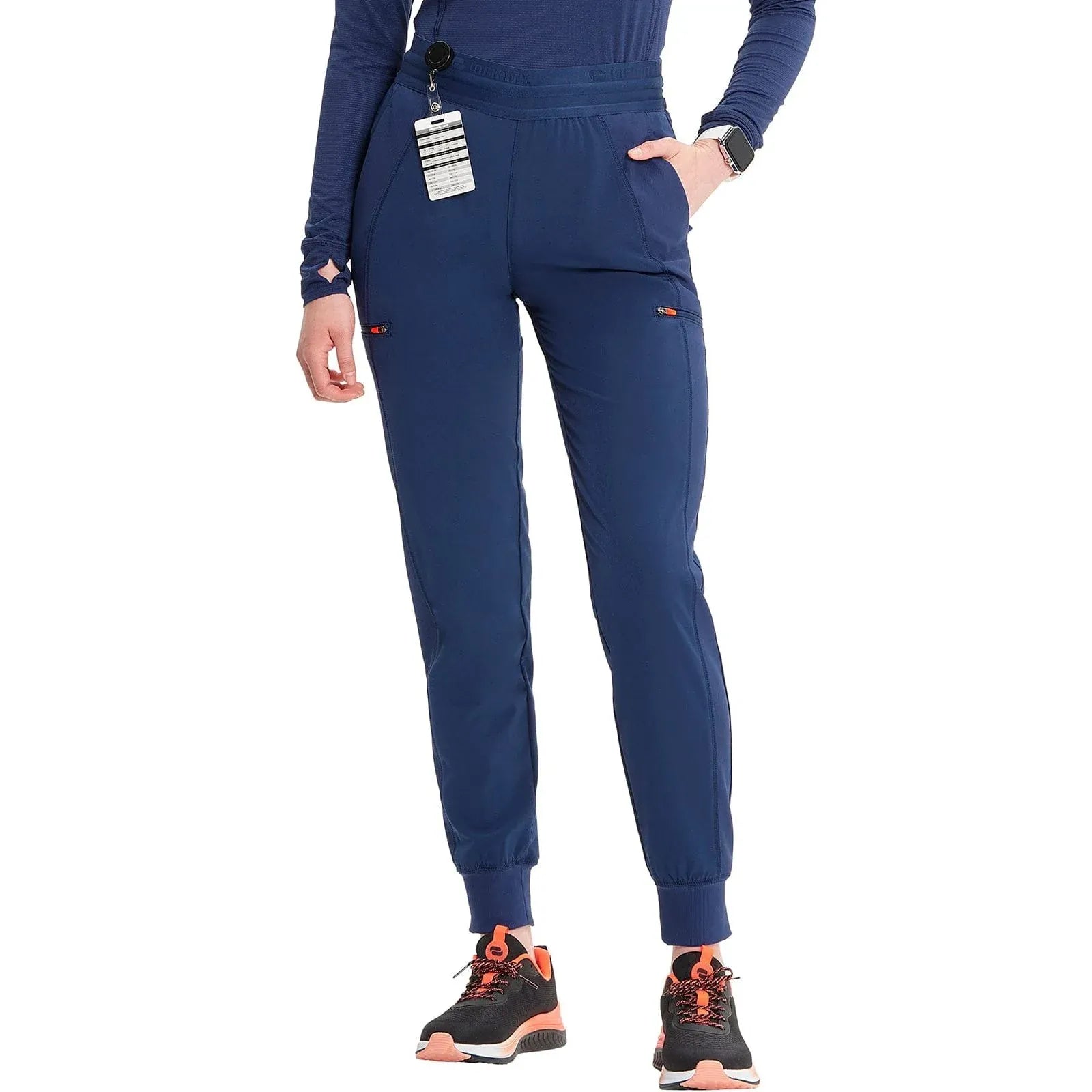 Infinity Scrubs Pants Infinity IN122A Mid Rise Jogger Women Scrubs Pant Navy