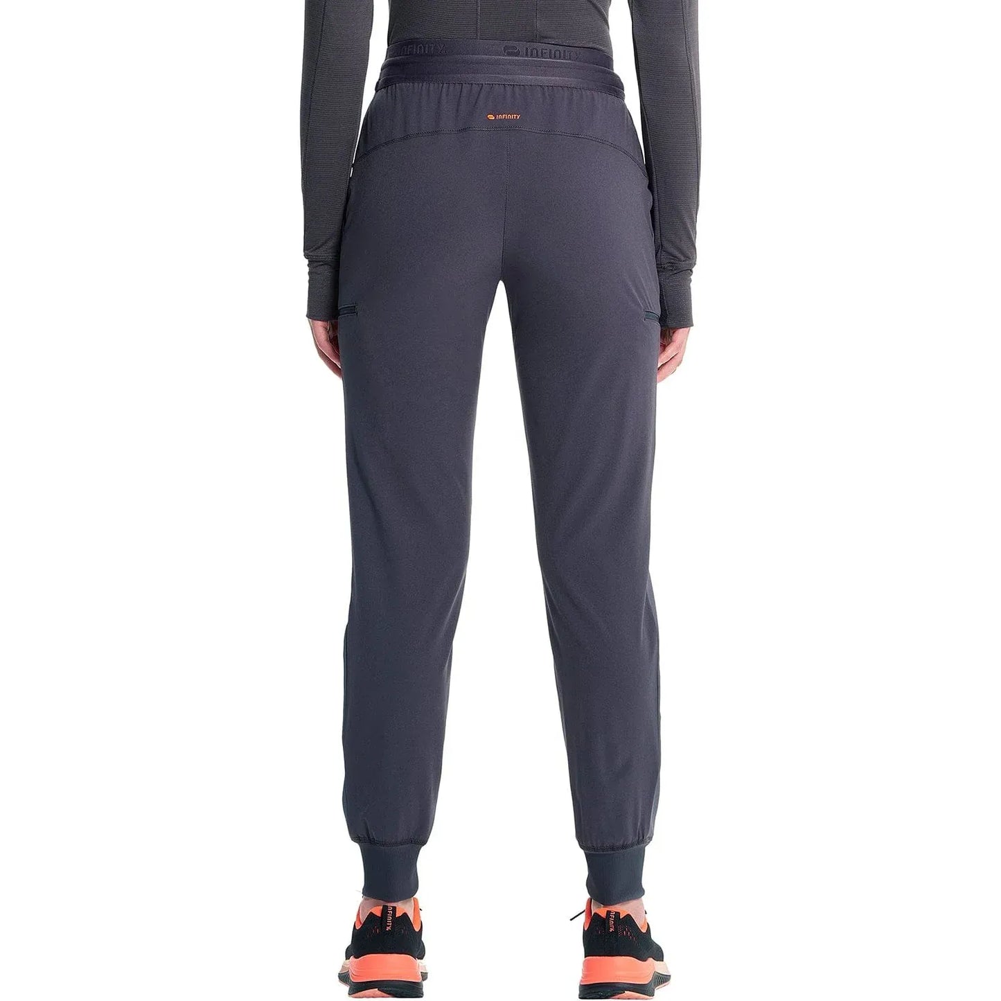 Infinity GNR8 IN122A Mid Rise Jogger Women Scrubs Pant Pewter
