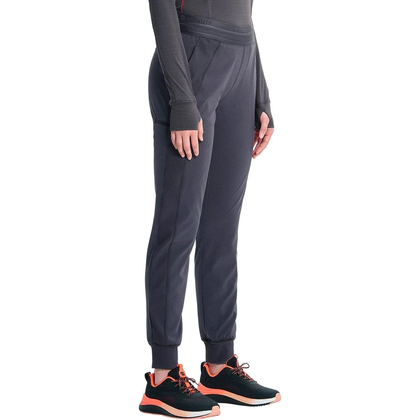 Infinity GNR8 IN122A Mid Rise Jogger Women Scrubs Pant Pewter