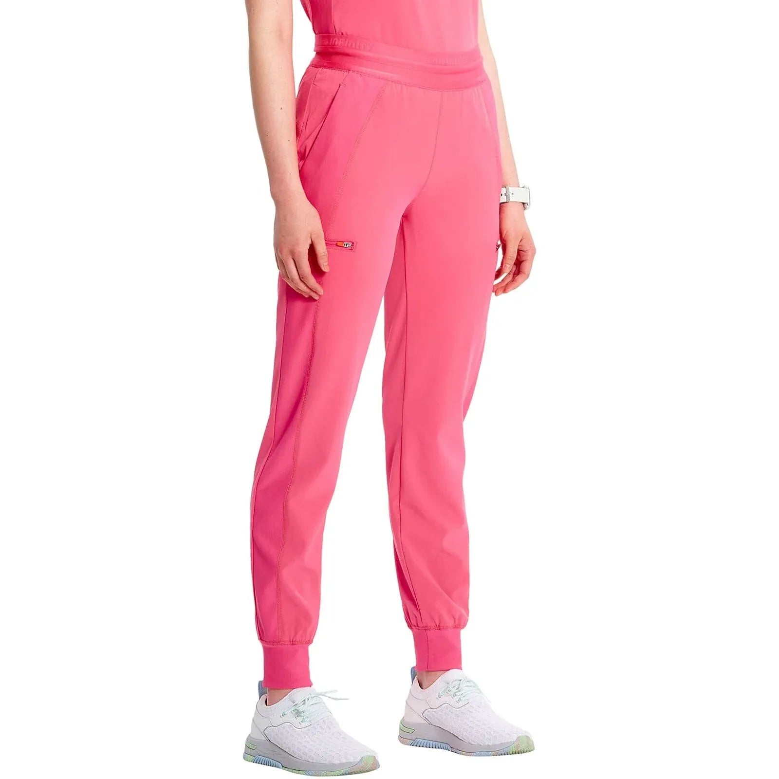 Infinity Scrubs Pants Infinity IN122A Mid Rise Jogger Women Scrubs Pant Power Pink