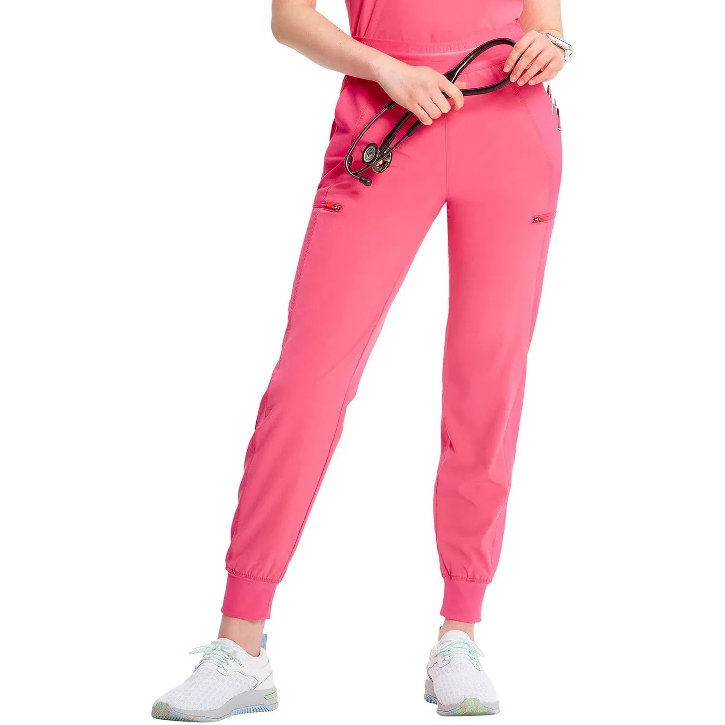Infinity Scrubs Pants Infinity IN122A Mid Rise Jogger Women Scrubs Pant Power Pink