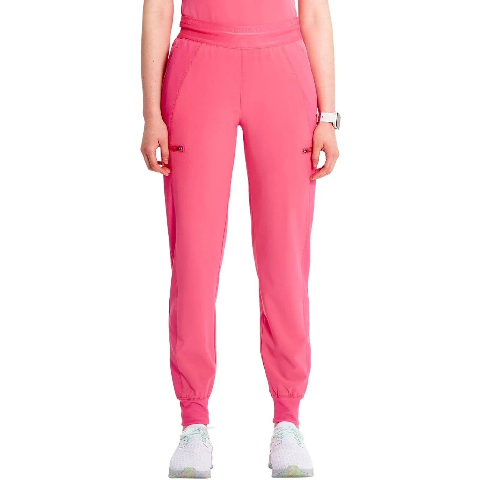 Infinity Scrubs Pants Infinity IN122A Mid Rise Jogger Women Scrubs Pant Power Pink