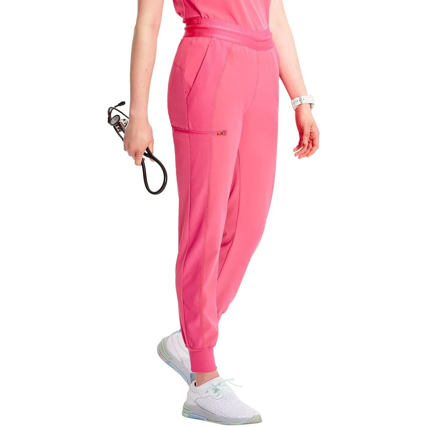 Infinity Scrubs Pants Infinity IN122A Mid Rise Jogger Women Scrubs Pant Power Pink