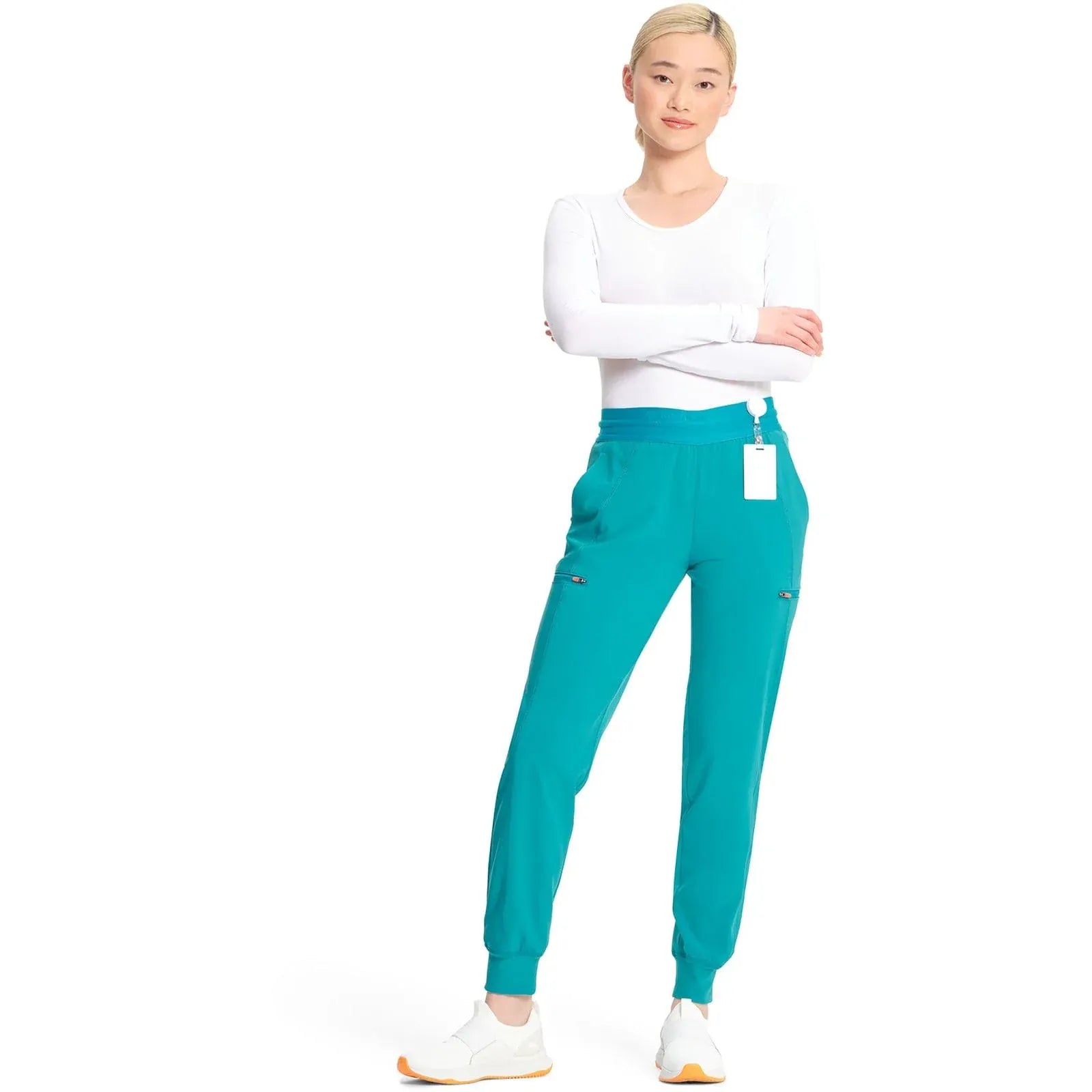 Infinity Scrubs Pants Infinity IN122A Mid Rise Jogger Women Scrubs Pant Teal Blue