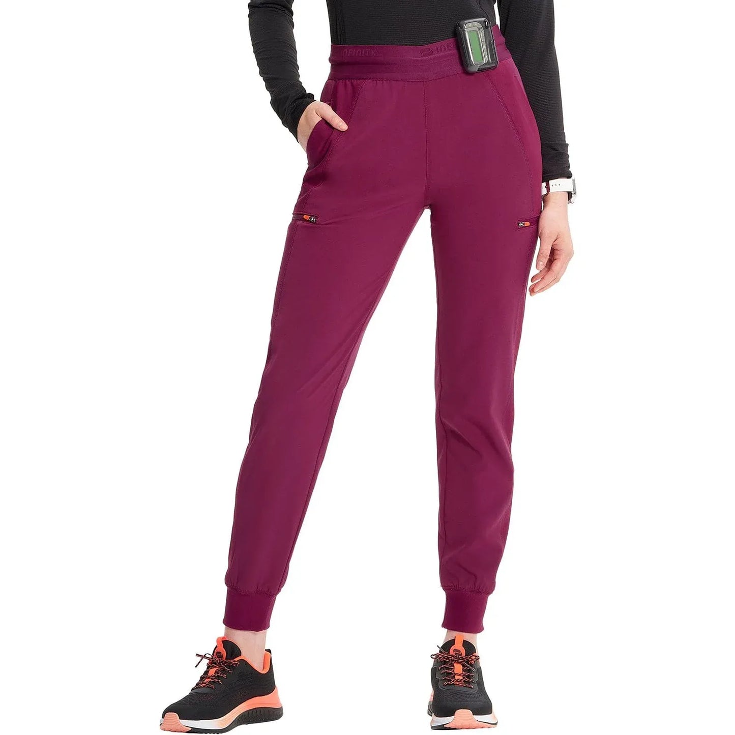 Infinity Scrubs Pants 3XL Infinity IN122A Mid Rise Jogger Women Scrubs Pant Wine