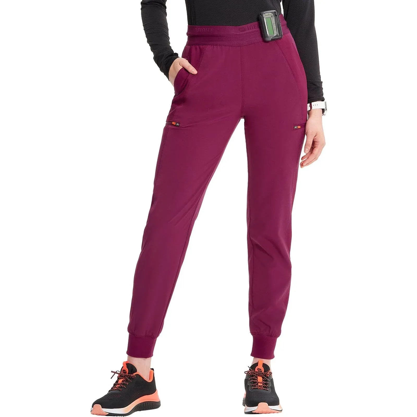Infinity Scrubs Pants 3XL Infinity IN122A Mid Rise Jogger Women Scrubs Pant Wine